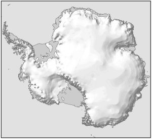 Antarctica with hill shading [Black and white]