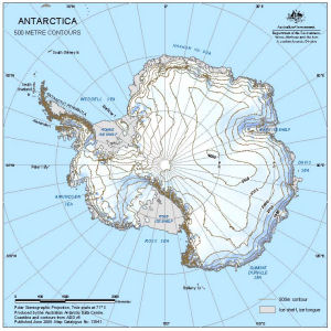 Antarctica : 500 metre contours