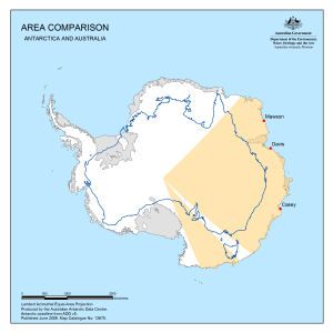 Comparison Map of Antarctica, Australian Antarctic Territory and Australia