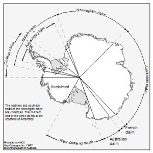 Antarctica: Territorial Claims [Black and white]
