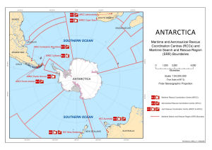 Antarctica : Maritime and Aeronautical Rescue Coordination Centres (RCCs) and Maritime Search and Rescue Region (SRR) boundaries
