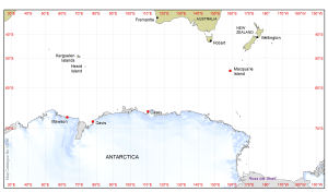 Base map of Australia to Antarctica