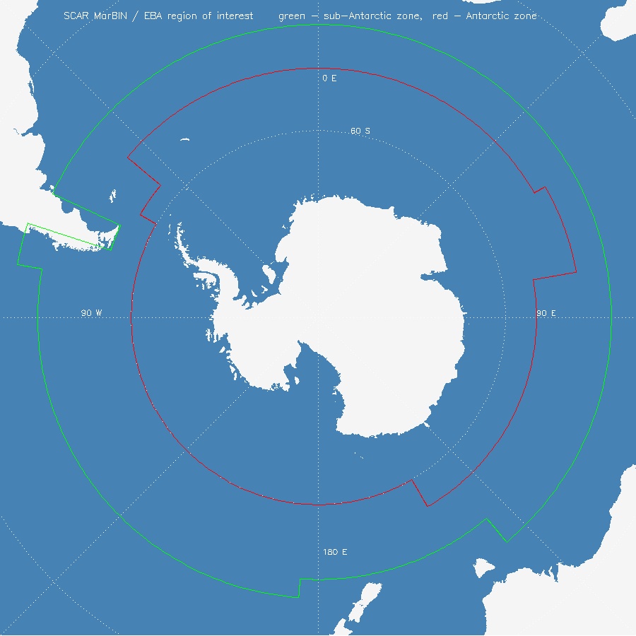 Map of extents of Antarctic and subantarctic biodiversity realms