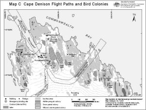 Cape Denison Flight Paths and Bird Colonies<br>
Map C