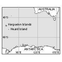 Heard Island in relation to Australia and Antarctica [Black and white]