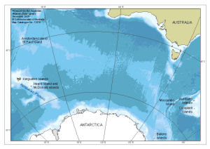 Heard Island and McDonald Islands in relation to Australia and Antarctica