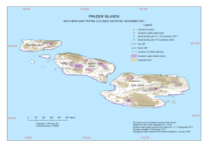 Frazier Islands<br>
Southern Giant Petrel Colonies Surveyed December 2011